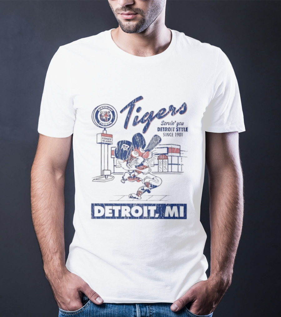 Detroit Tigers Serving You Detroit Style Since 1901 Detroit MI T-Shirt
