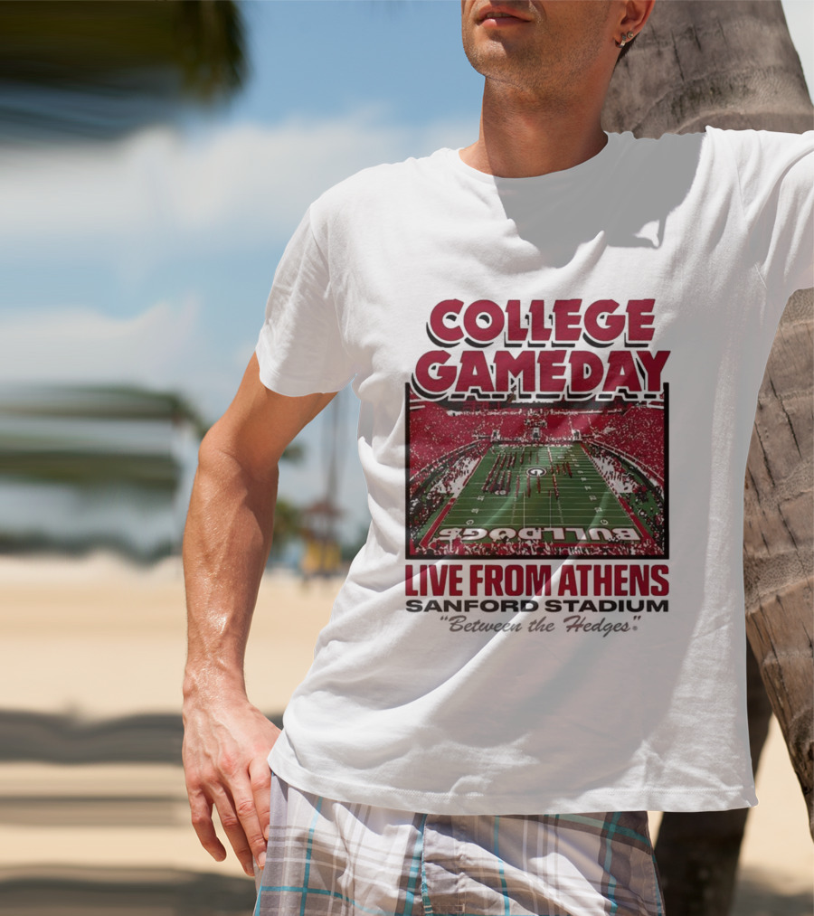 College Gameday Live From Athens Georgia Bulldogs 2025 Stanford Stadium T-Shirt