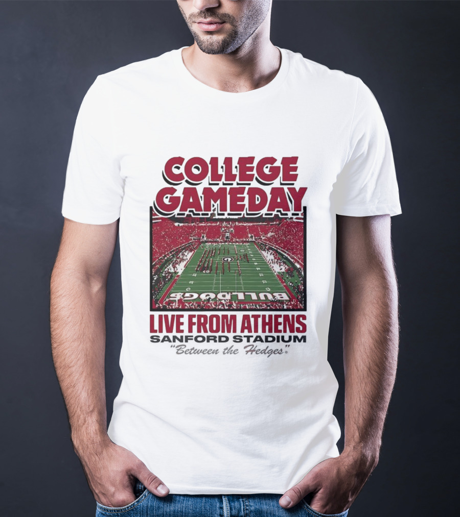 College Gameday Live From Athens Georgia Bulldogs 2025 Stanford Stadium T-Shirt