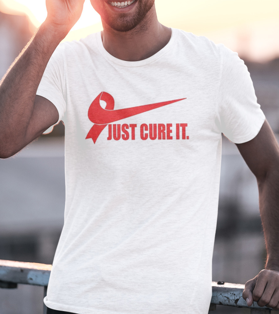Just Cure It Breast Cancer Awareness Ribbon T-Shirt
