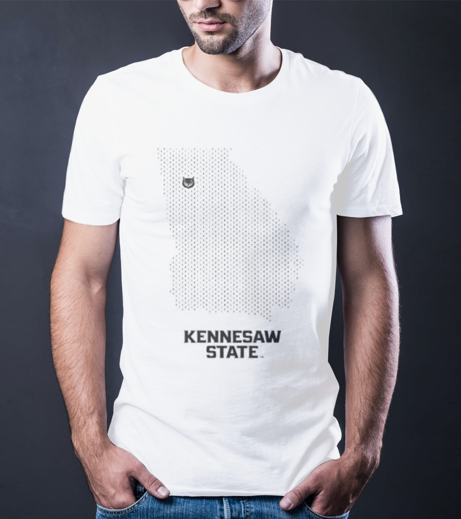 Kennesaw State Owl Emblem With Georgia Mesh Map T-Shirt