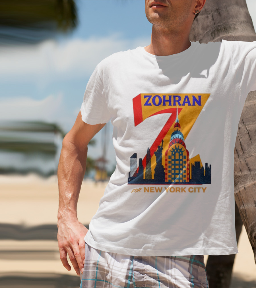 Zohran 2025 New York City Skyline Mayor Mamdani Campaign T-Shirt