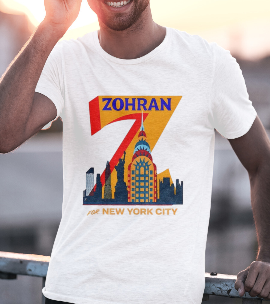 Zohran 2025 New York City Skyline Mayor Mamdani Campaign T-Shirt