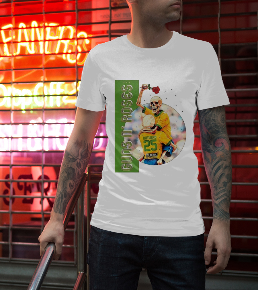 Guns N' Roses São Paulo Allianz Parque 2025 Outubro 25 Brazil Skeleton Tour T-Shirt