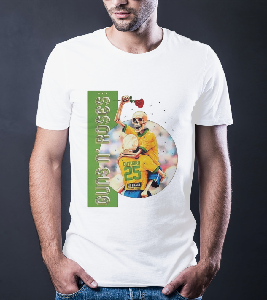 Guns N' Roses São Paulo Allianz Parque 2025 Outubro 25 Brazil Skeleton Tour T-Shirt
