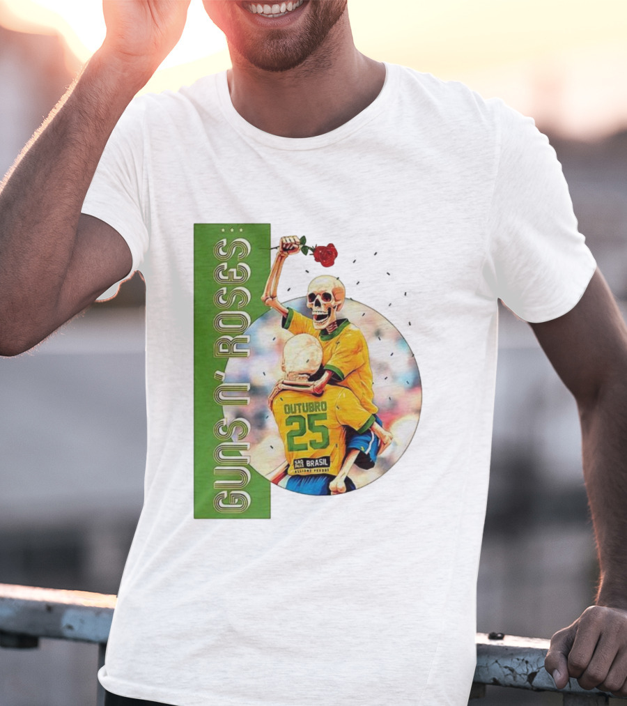 Guns N' Roses São Paulo Allianz Parque 2025 Outubro 25 Brazil Skeleton Tour T-Shirt