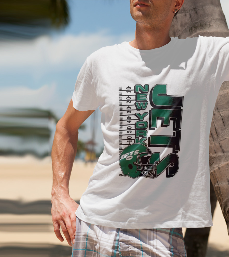 New York Jets NFL Yardage Helmet Vintage Retro 2025 T-Shirt