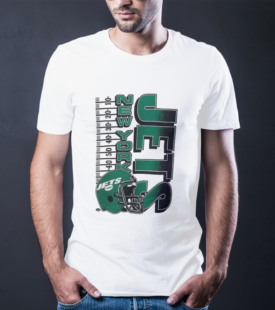 New York Jets NFL Yardage Helmet Vintage Retro 2025 T-Shirt
