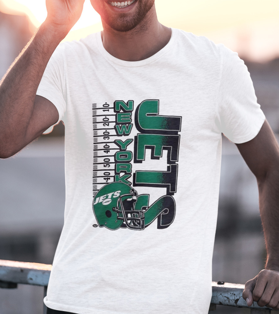 New York Jets NFL Yardage Helmet Vintage Retro 2025 T-Shirt