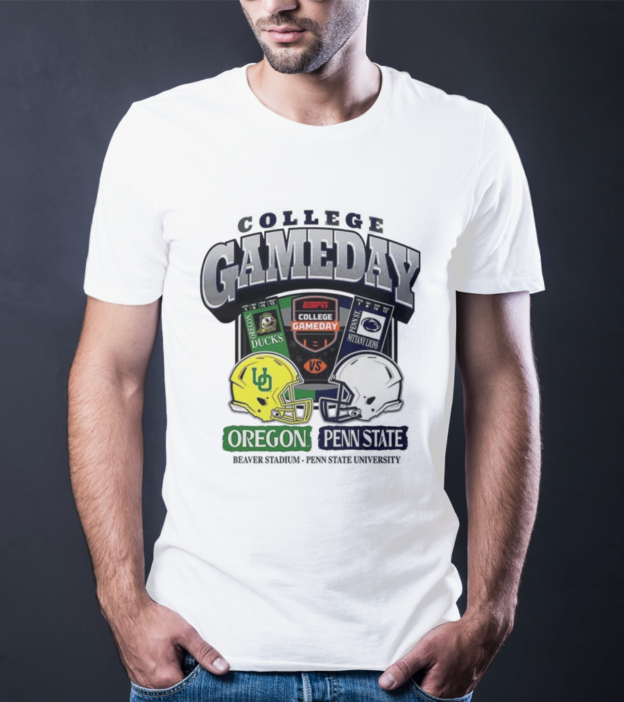 ESPN College Gameday Oregon Ducks Vs Penn State Nittany Lions Helmet Matchup T-Shirt