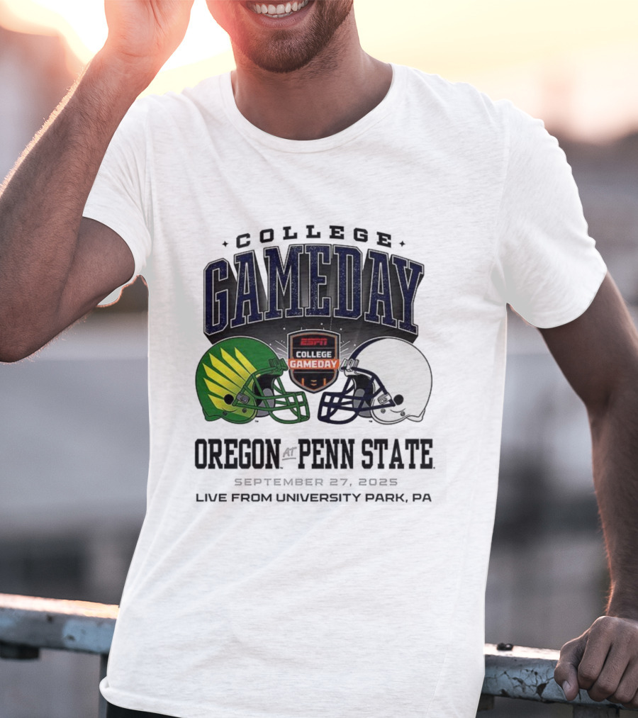 Gameday Oregon Ducks Vs Penn State Nittany Lions ESPN College Football 2025 Helmet Showdown T-Shirt