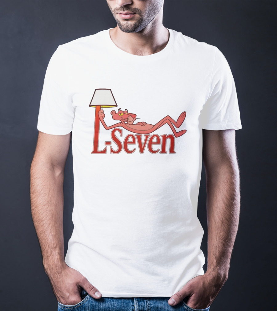 L-Seven Pink Panther Relaxing With Lamp Icon T-Shirt