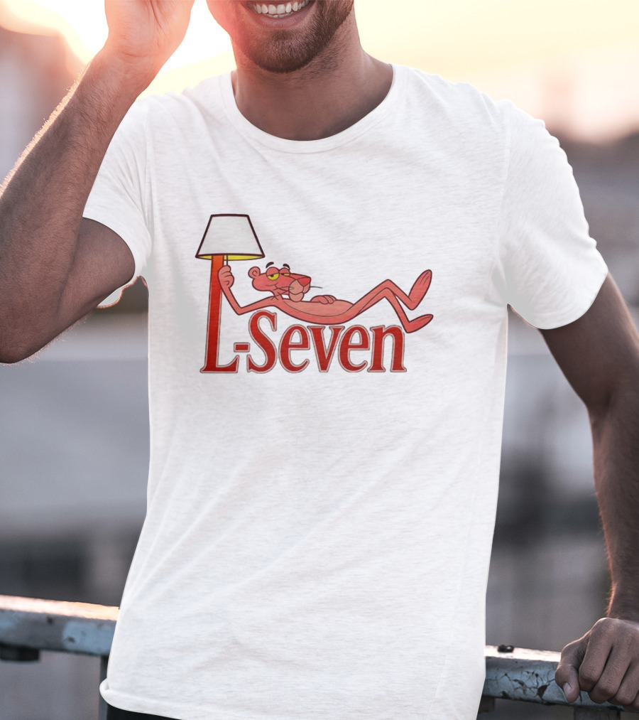 L-Seven Pink Panther Relaxing With Lamp Icon T-Shirt