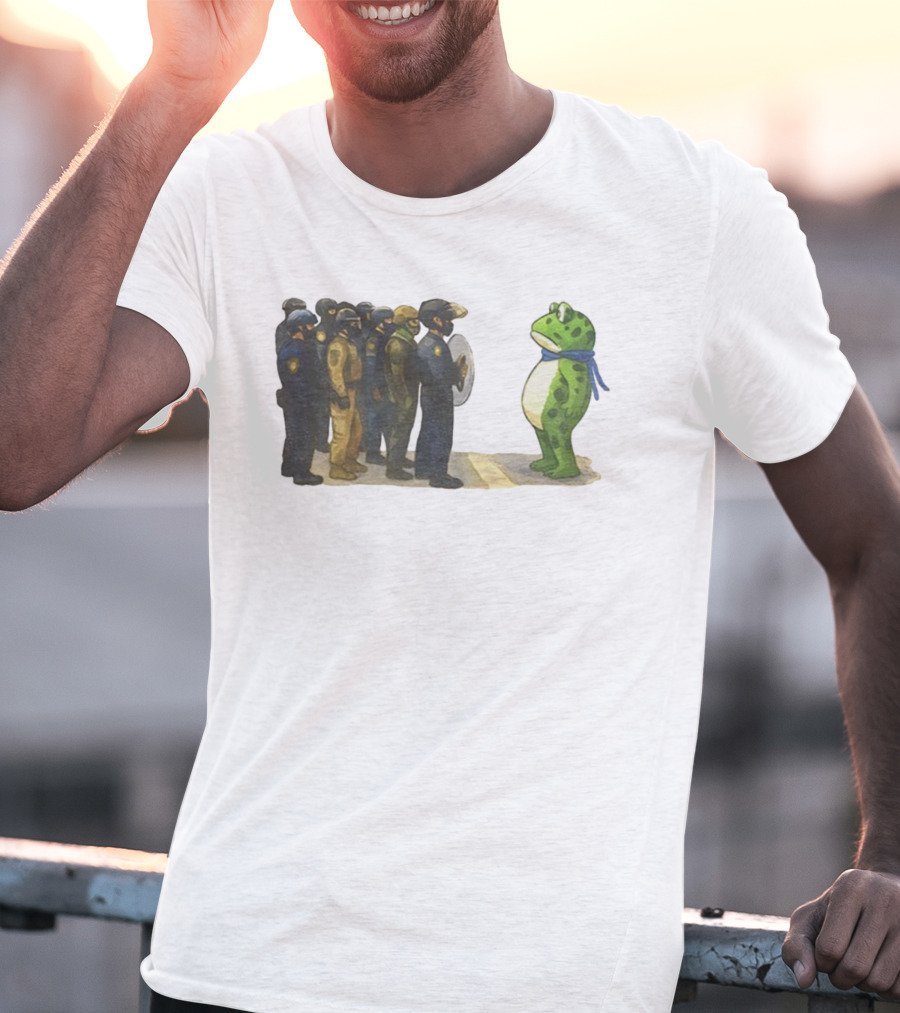 Portland Freedom Frog Anti Ice Resistance Protest Scene T-Shirt