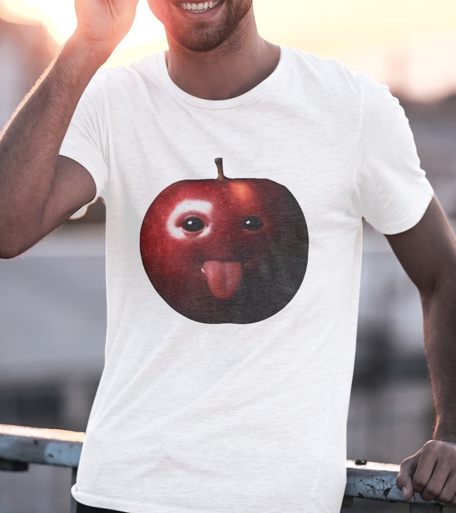 Silly AI Generated Apple Meme With Tongue Out T-Shirt