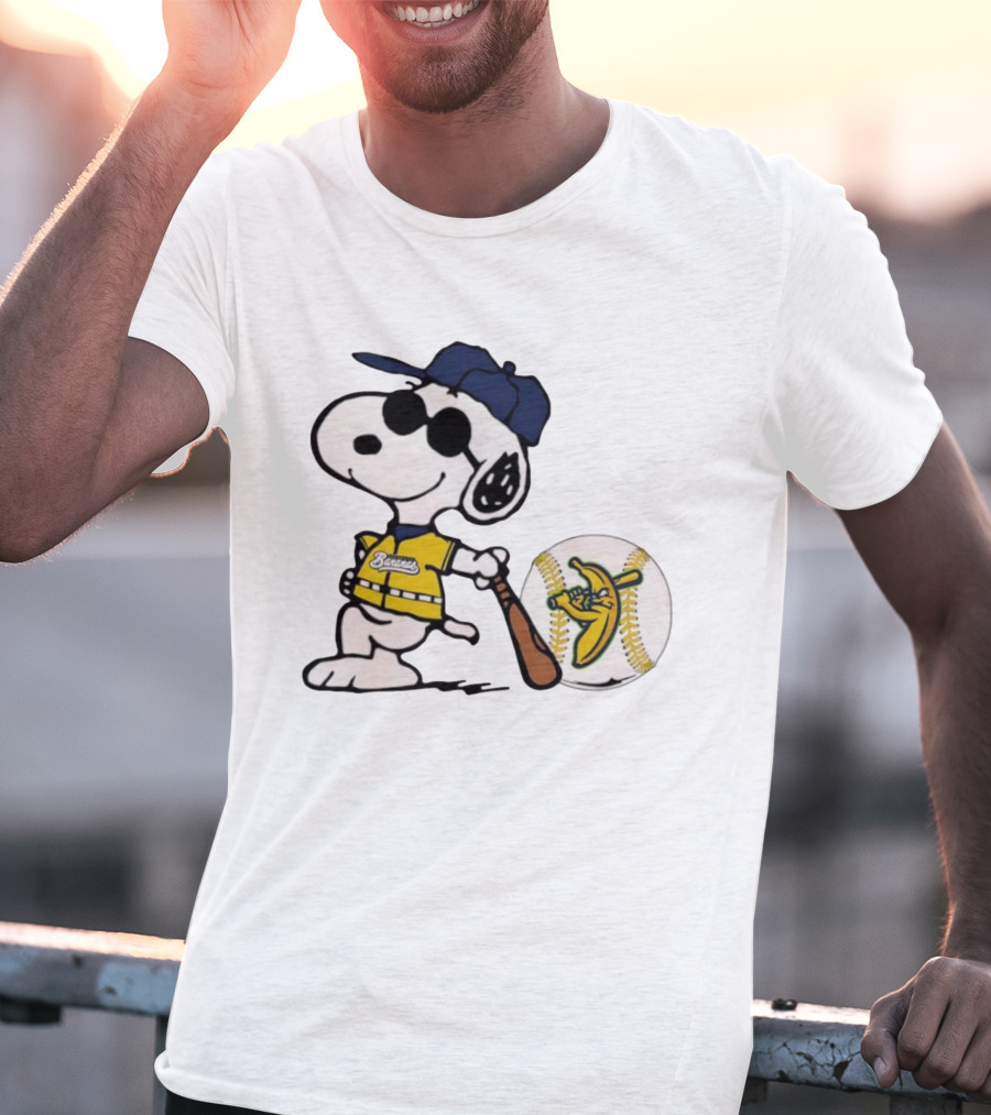 Snoopy Savannah Bananas Baseball Team Collaboration Yellow Jersey Peanuts Character T-Shirt