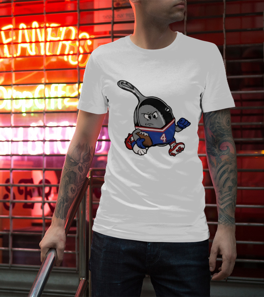 Buffalo Bills Football Pan Character Running With Ball NFL Team Spirit T-Shirt