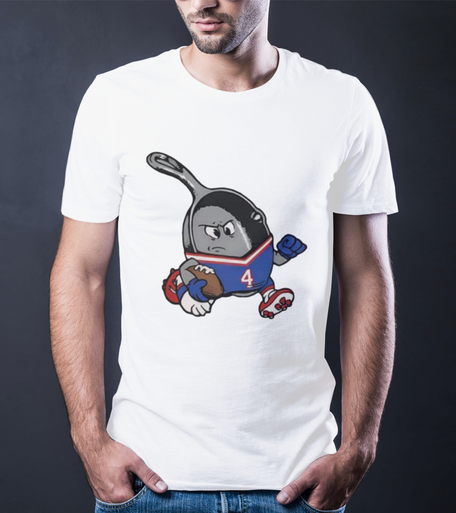 Buffalo Bills Football Pan Character Running With Ball NFL Team Spirit T-Shirt