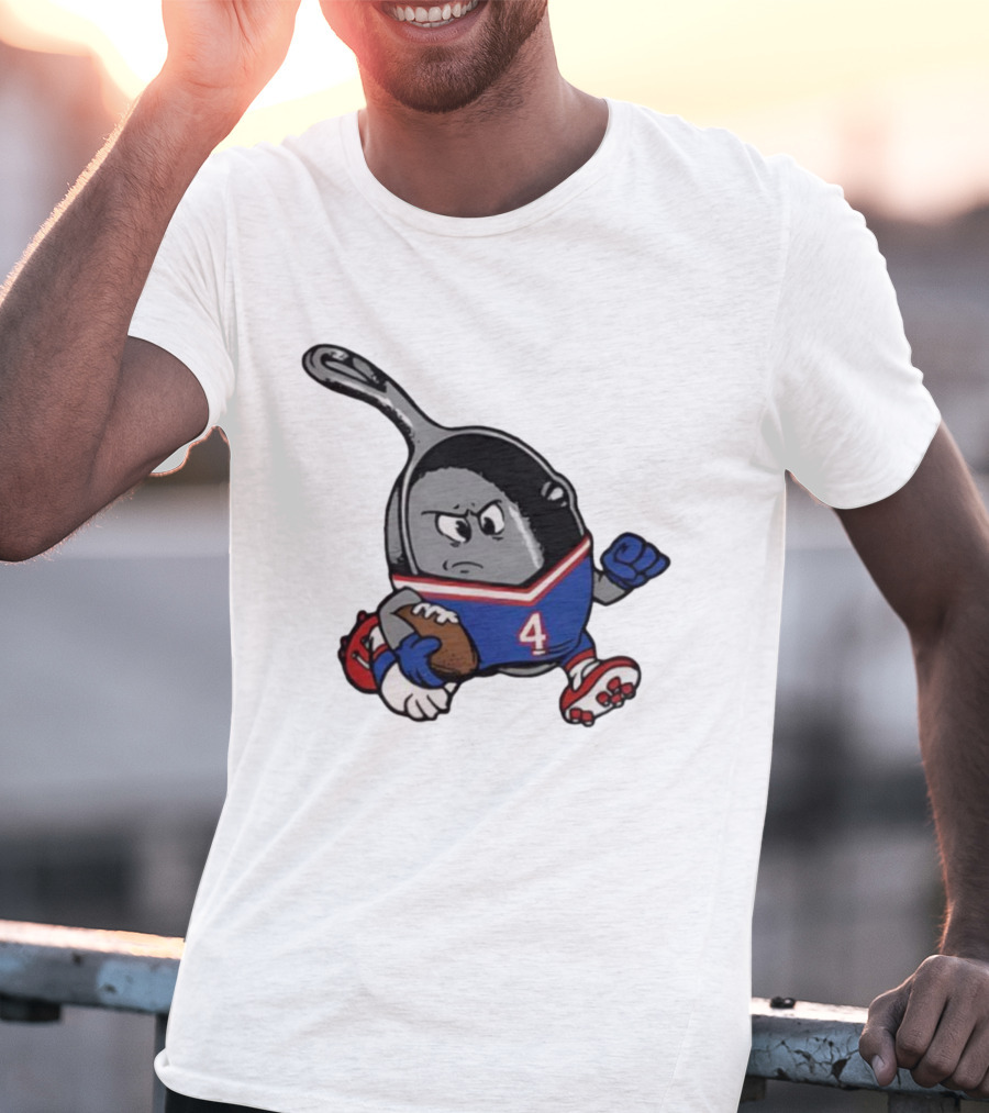 Buffalo Bills Football Pan Character Running With Ball NFL Team Spirit T-Shirt
