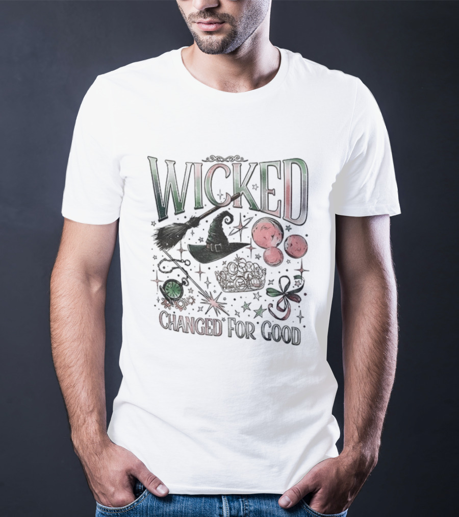Wicked Changed For Good Unlimited Witch Hat Broomstick And Wand T-Shirt