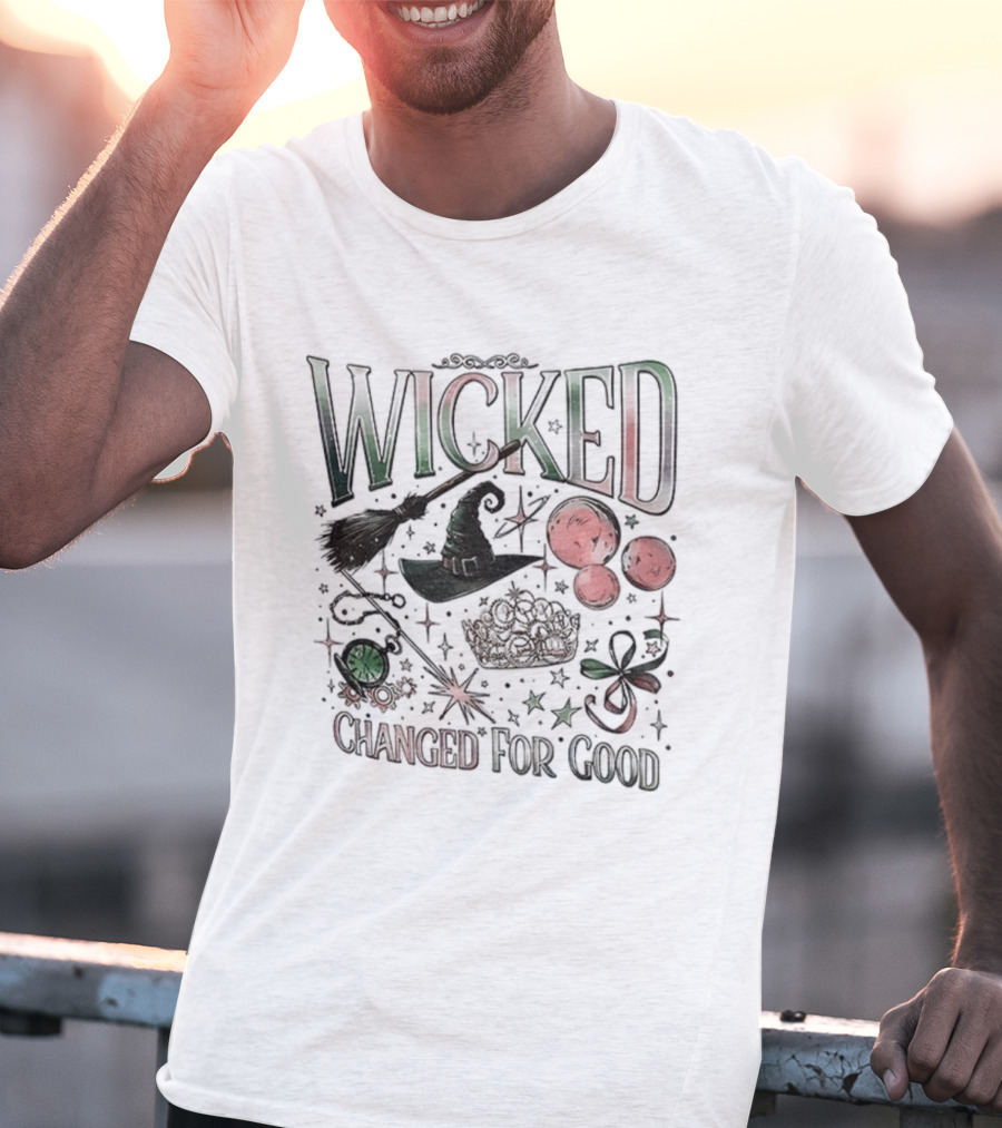 Wicked Changed For Good Unlimited Witch Hat Broomstick And Wand T-Shirt