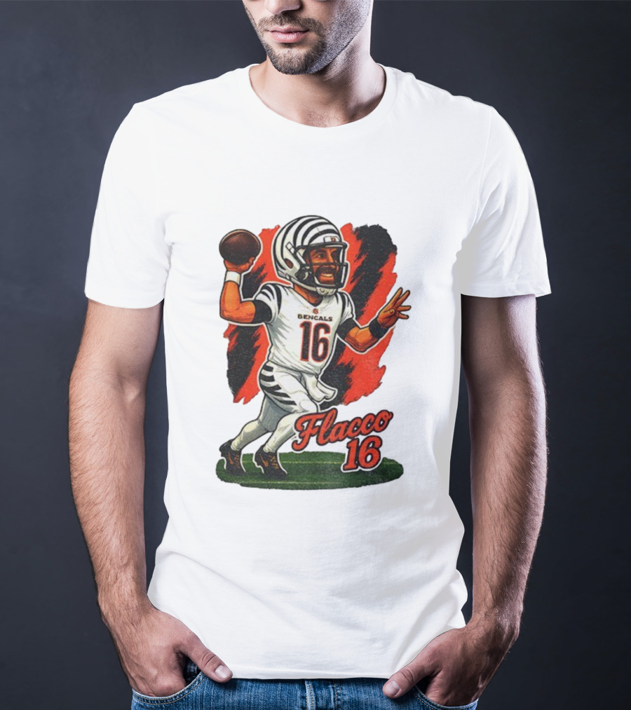 Flacco 16 Bengals Cartoon Caricature T-Shirt