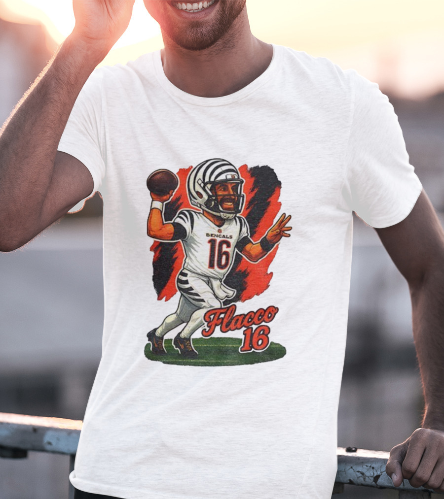 Flacco 16 Bengals Cartoon Caricature T-Shirt