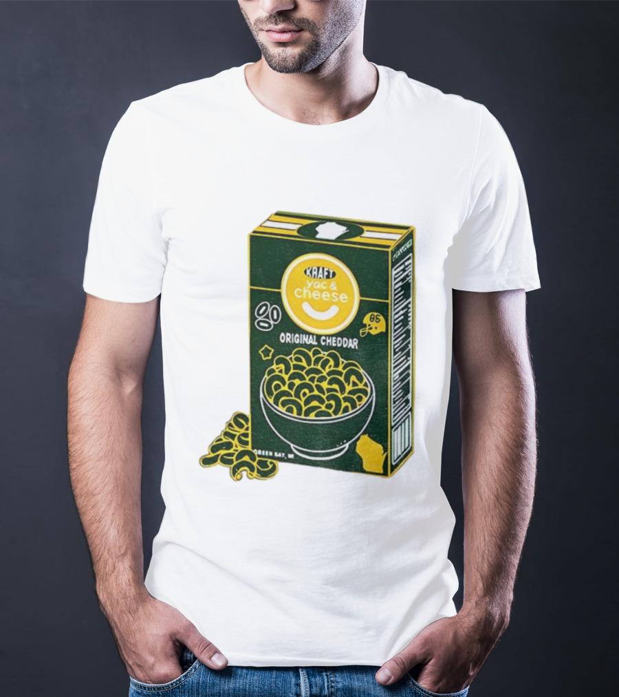 Green Bay Kraft Mac And Cheese Original Cheddar Retro Packers Fan Art T-Shirt