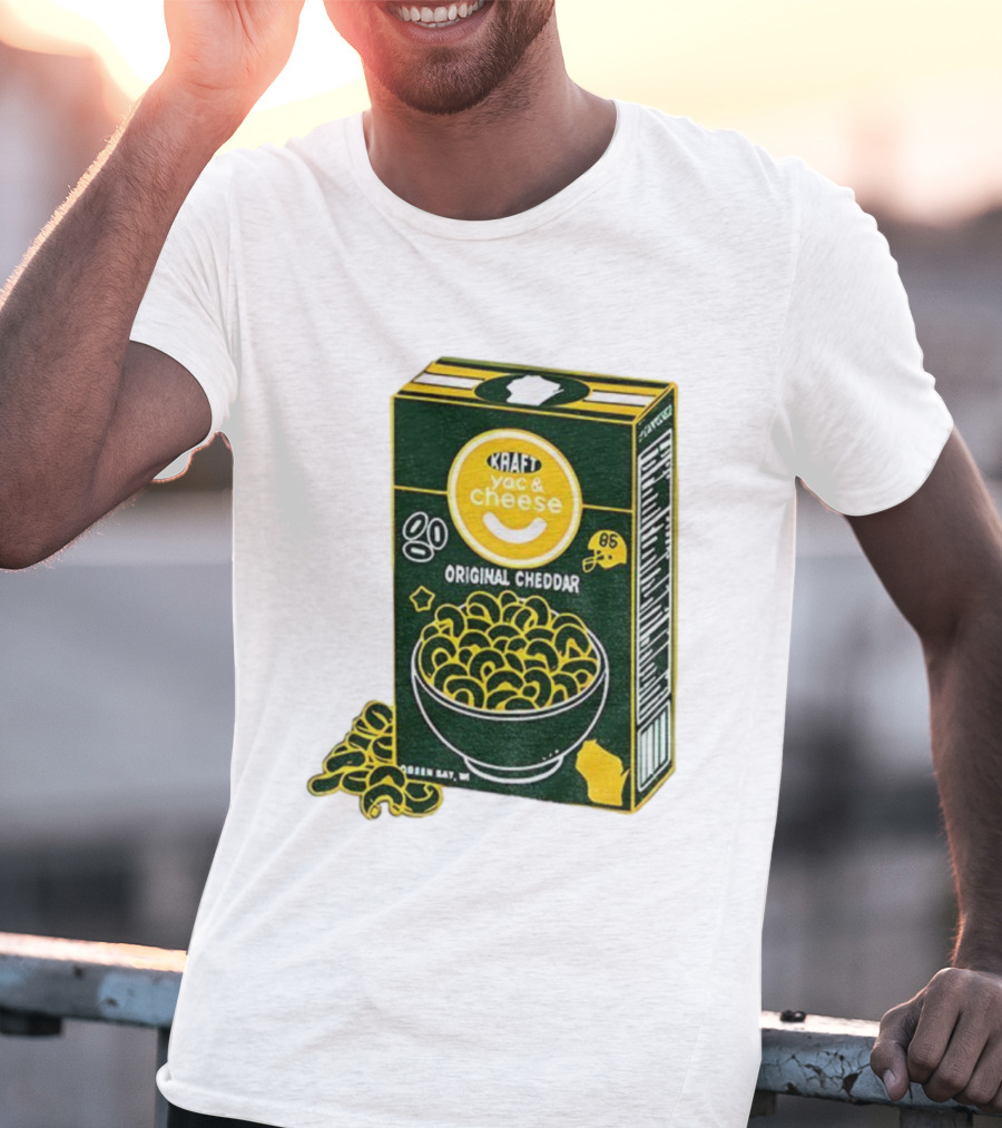 Green Bay Kraft Mac And Cheese Original Cheddar Retro Packers Fan Art T-Shirt