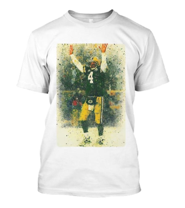 Brett Favre Green Bay Packers Celebratory Splash Number 4 T-Shirt