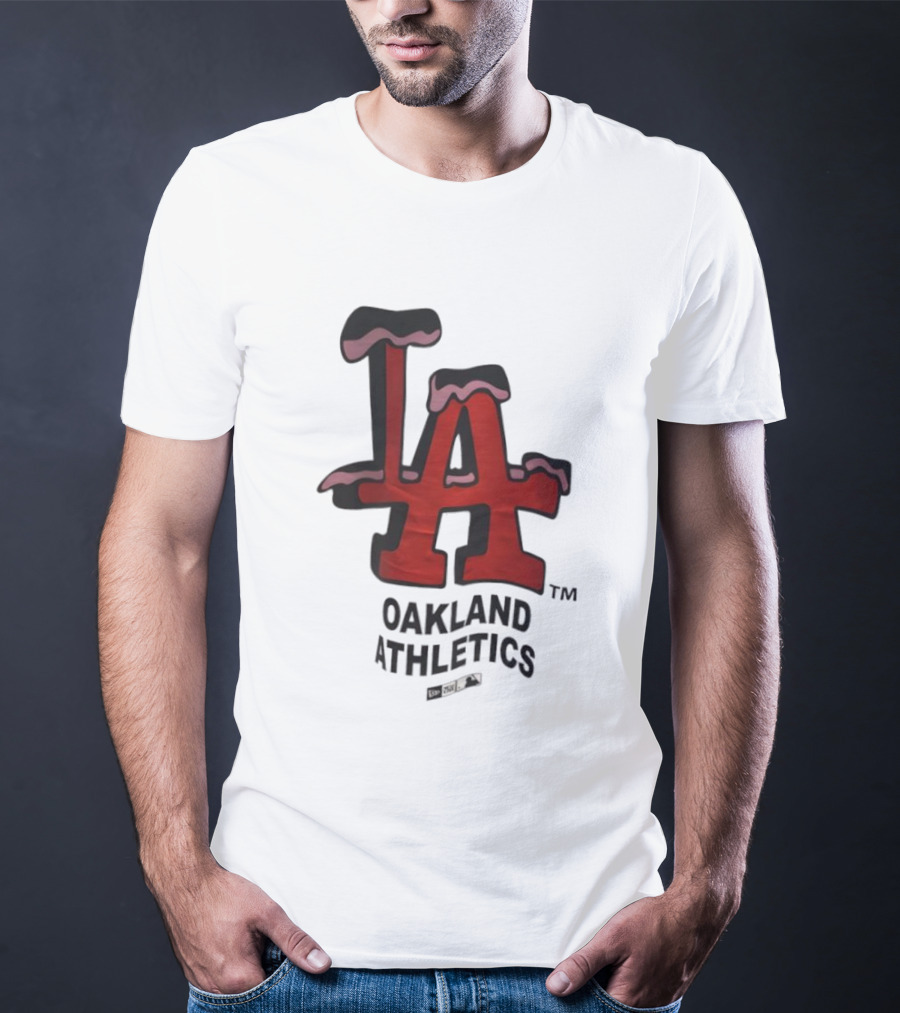 Los Angeles Dodgers Oakland Athletics Snow-Capped Letters T-Shirt