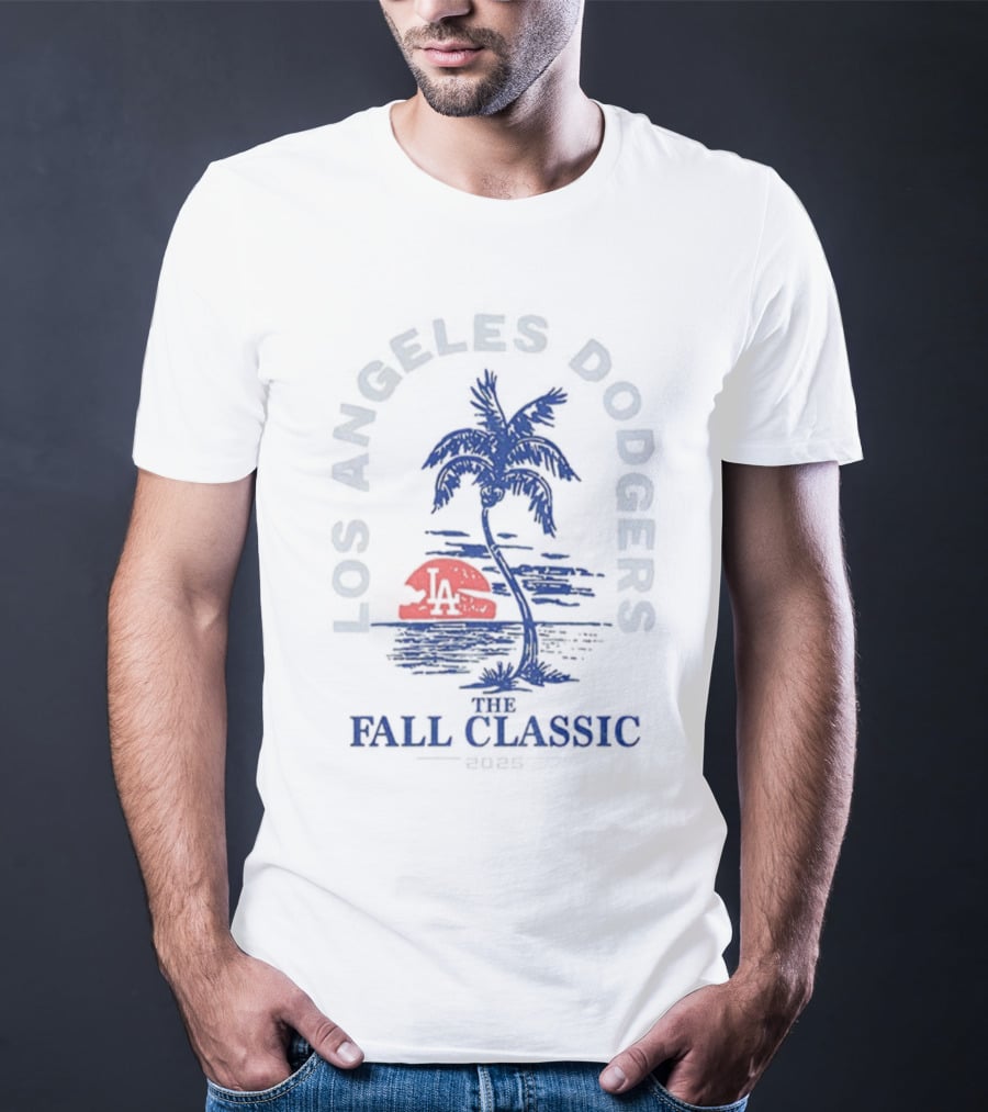 Los Angeles Dodgers Fall Classic 2025 Palmtree Sunset Baseball T-Shirt