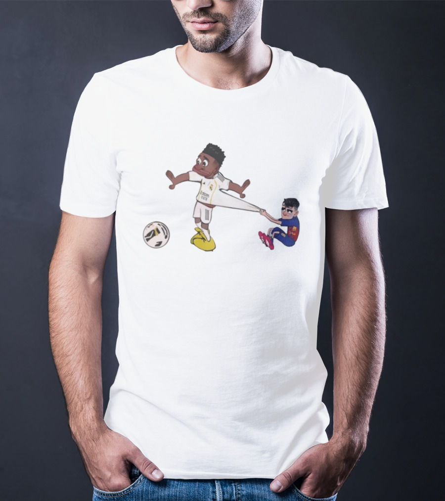 Real Madrid Barcelona Pedri Pulling Vini Football Humor T-Shirt