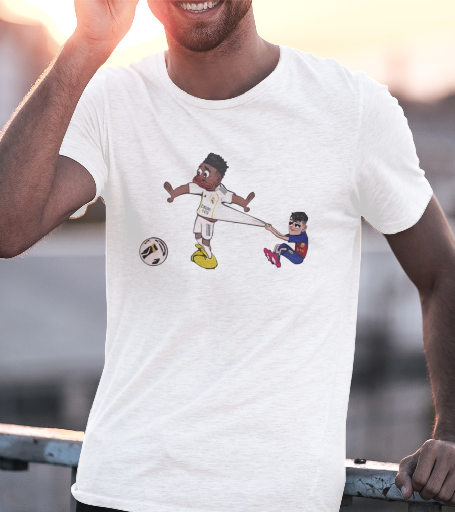 Real Madrid Barcelona Pedri Pulling Vini Football Humor T-Shirt