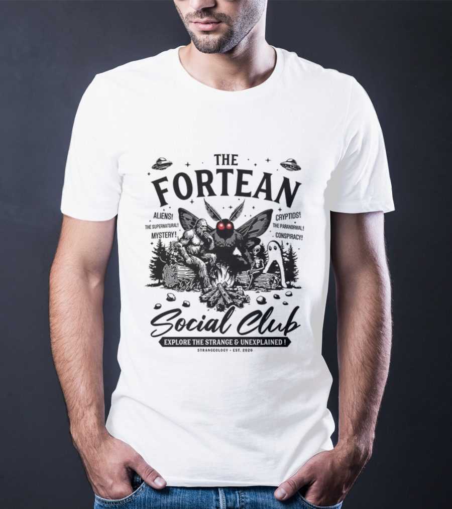 The Fortean Social Club Aliens UFOs Cryptids Myths Mystery Conspiracy T-Shirt