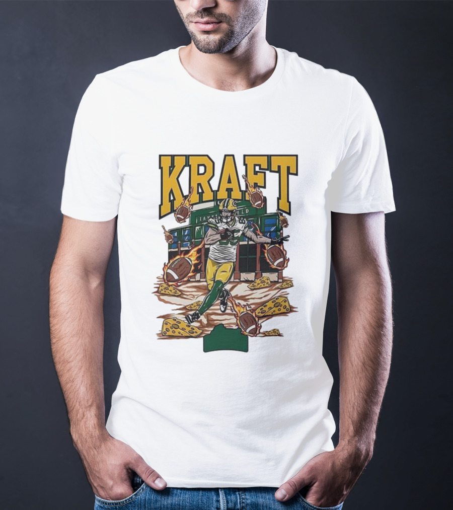 Kraft Green Bay Packers Lambeau Field Football Cheese T-Shirt