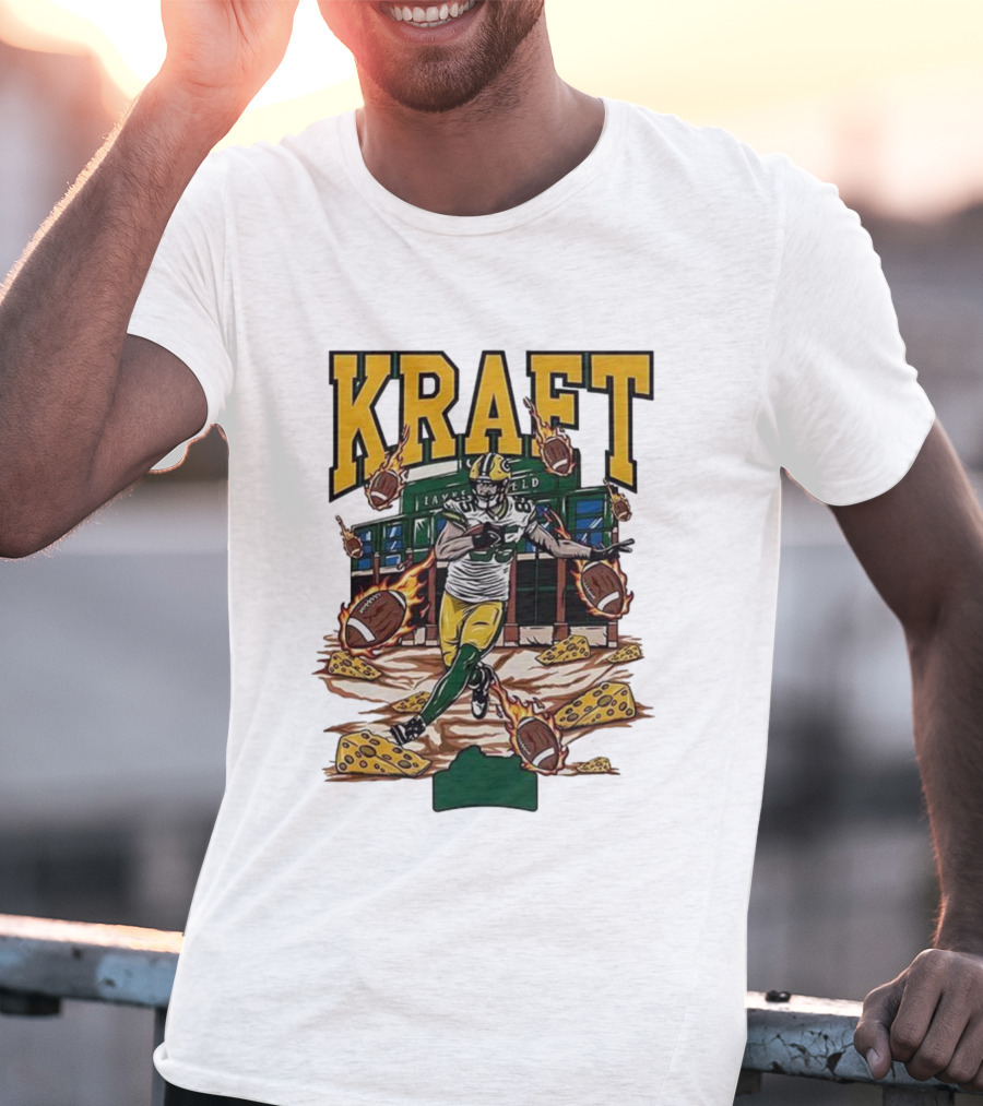 Kraft Green Bay Packers Lambeau Field Football Cheese T-Shirt