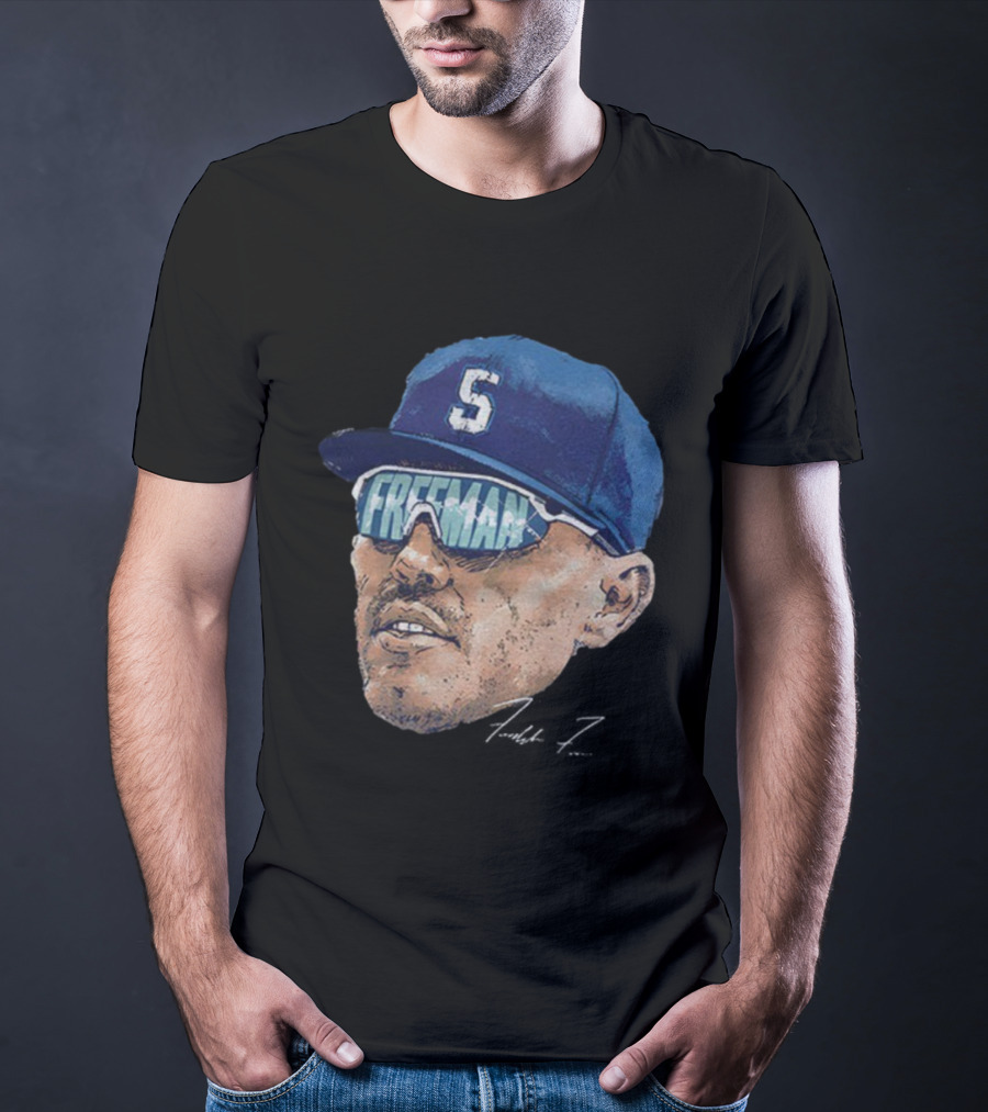 Freddie Freeman Big Face Signature 2025 Dodgers MLB Baseball World Series T-Shirt