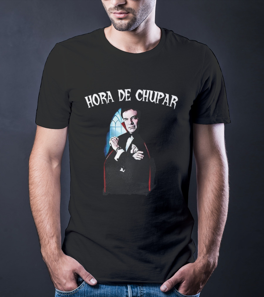 Hora De Chupar Count Dracula Classic Gothic Vampire Design T-Shirt