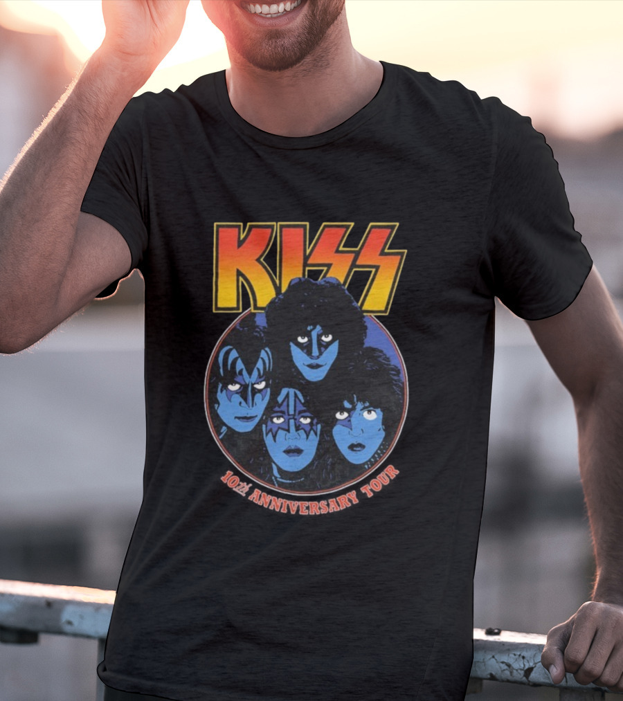 Kiss 10th Anniversary Tour Klassics 2025 Band Faces T-Shirt