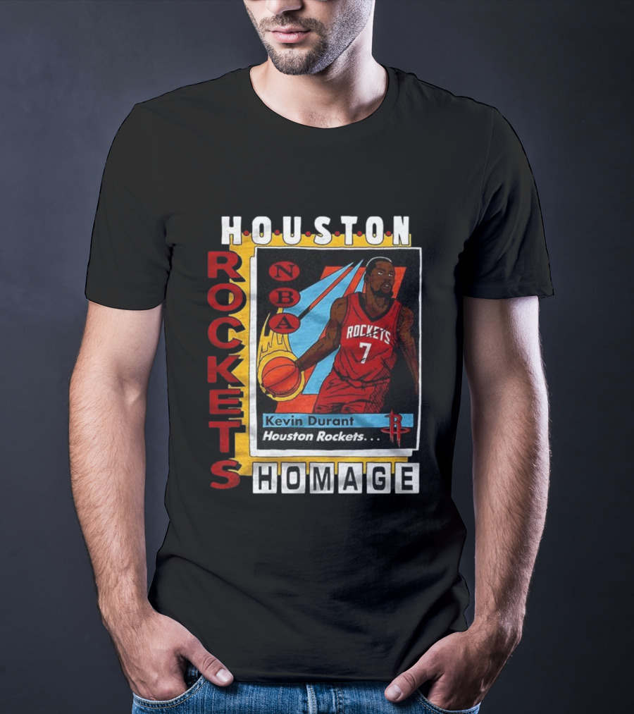 Kevin Durant Houston Rockets NBA Homage Trading Card T-Shirt