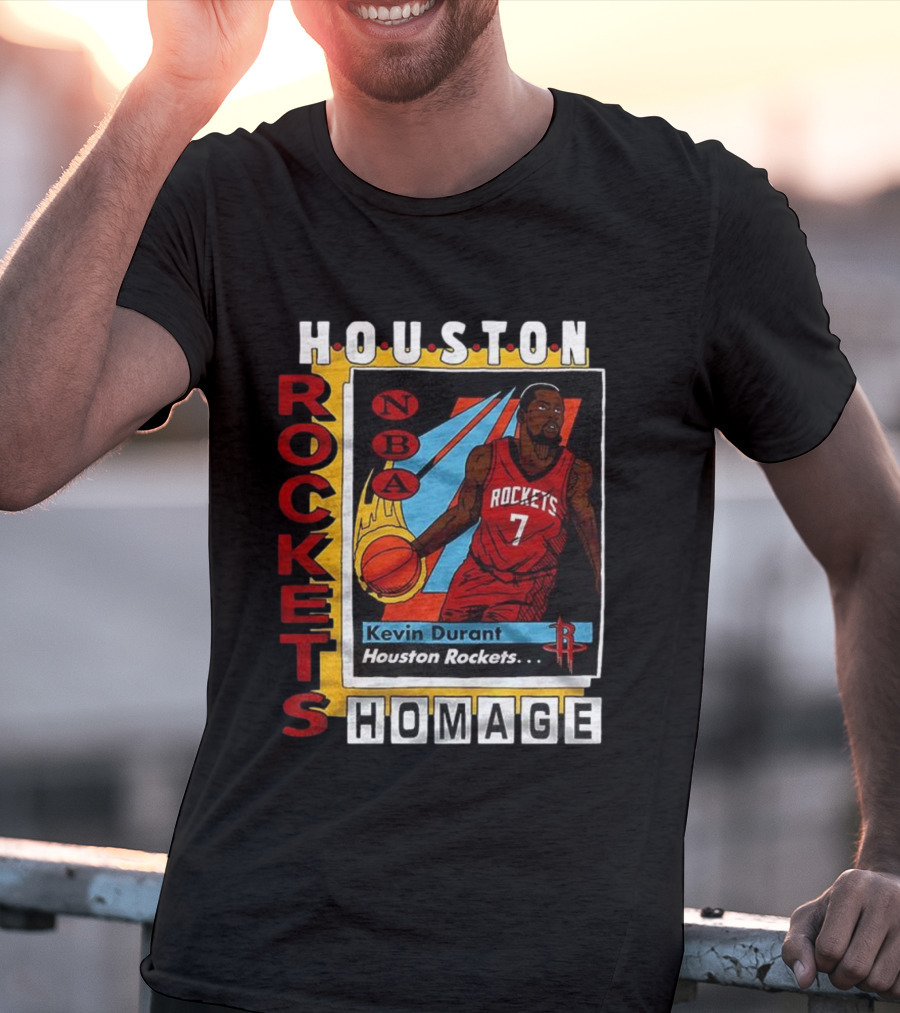 Kevin Durant Houston Rockets NBA Homage Trading Card T-Shirt