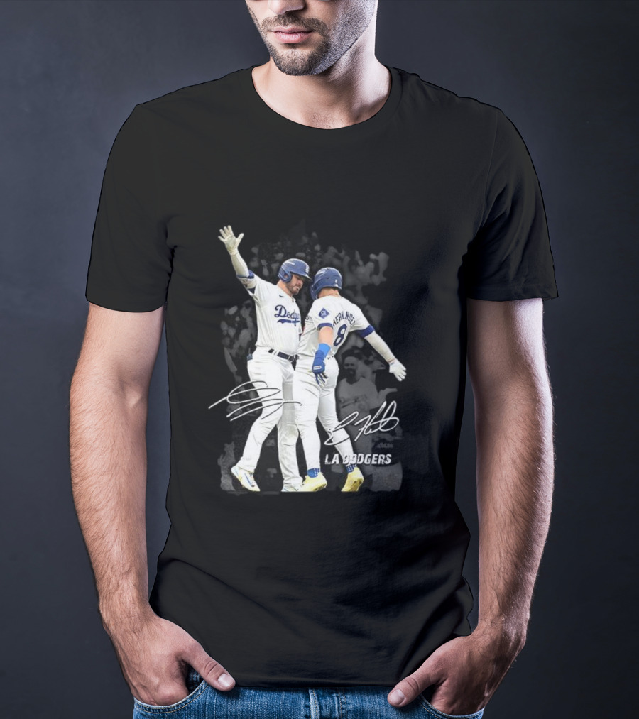 Kiké Hernandez Gavin Lux LA Dodgers Signature Celebration T-Shirt