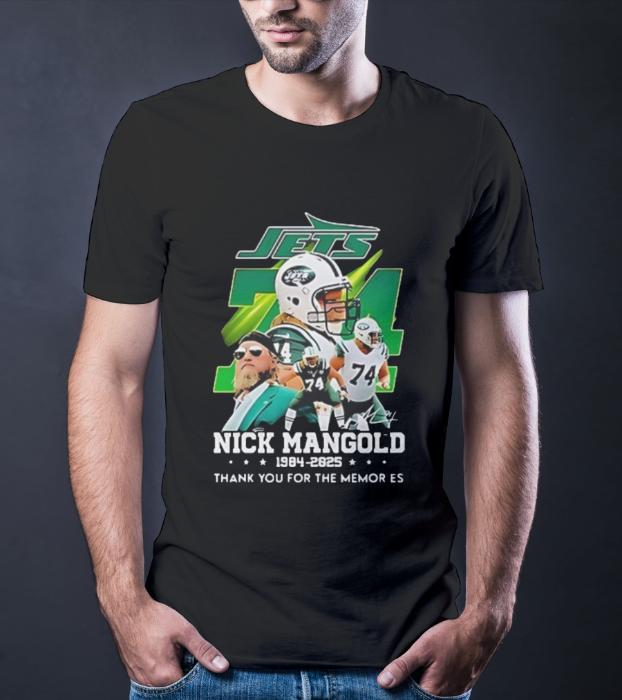 New York Jets Nick Mangold 74 Thank You For The Memories 1984-2023 T-Shirt