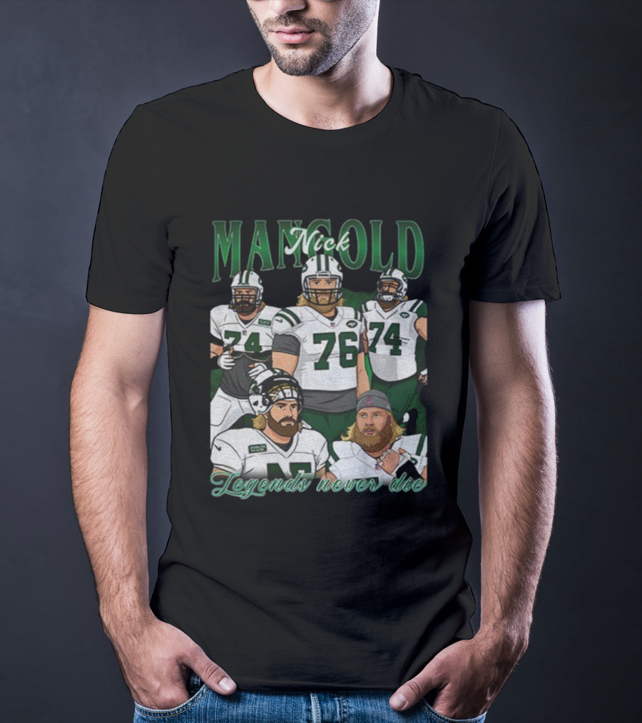 Nick Mangold New York Jets Legends Never Die 1984 2025 NFL Football T-Shirt