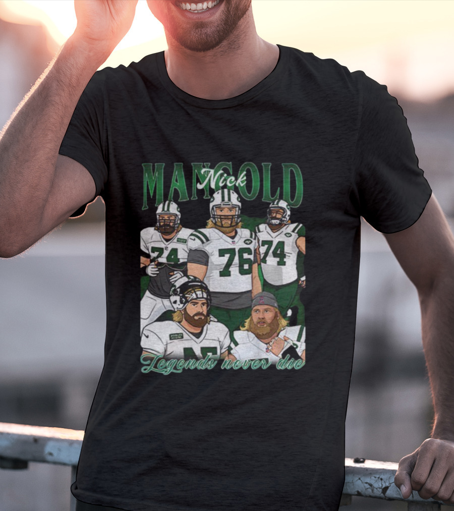 Nick Mangold New York Jets Legends Never Die 1984 2025 NFL Football T-Shirt