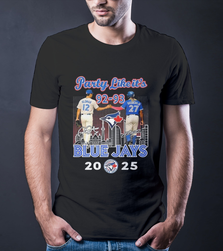 Party Like It’s 92-93 Alomar Guerrero Jr Blue Jays Toronto MLB 2025 T-Shirt