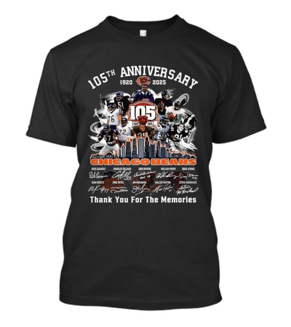 Chicago Bears 105th Anniversary 1920-2025 Thank You For The Memories T-Shirt