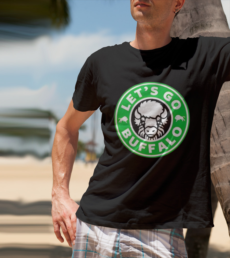 Let's Go Buffalo Green Circle Bison Badge T-Shirt