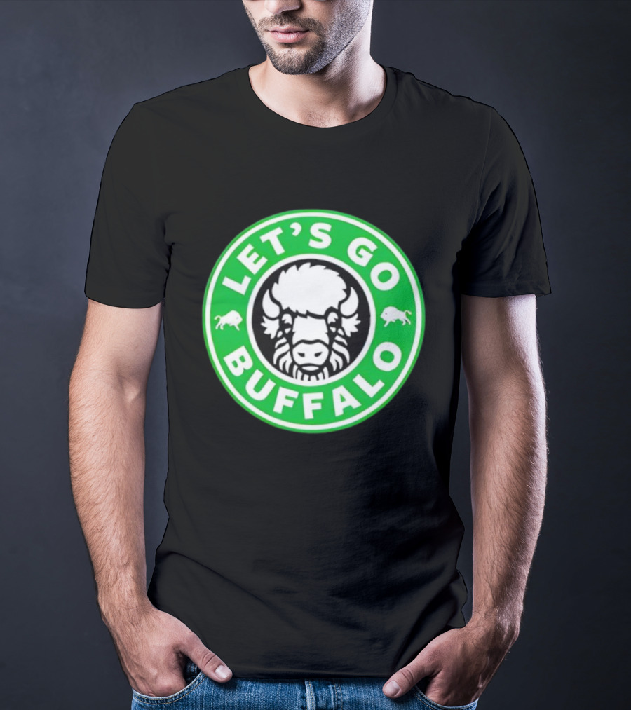 Let's Go Buffalo Green Circle Bison Badge T-Shirt